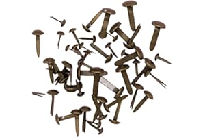Craftelier - Set of 50 Brads or Binders in Three Different Sizes | Ideal for Embellishing Labels or Decorating Card Making, Scrapbooking and Other Craft Projects | Vintage Bronze Colour