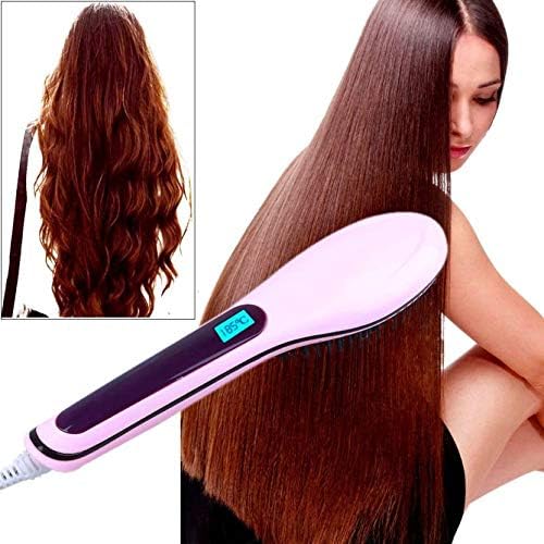Cloudmart Fast Hair Straightening Comb with Temperature LCD Display Hair Straightening Machine Screen Flat Iron Styling (Multi Color)