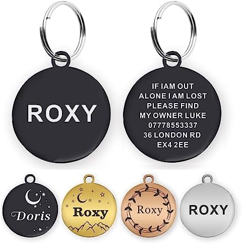 EDSG Dog Tag Personalised Id Tags for Dogs/Cats Custom Pet Collar