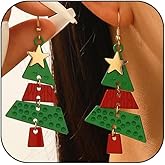 Christmas Tree Earrings for Women Xmas Dainty Splicing Christmas Tree Drop Dangle Earring Fashion Party Holiday Xmas Jewelry
