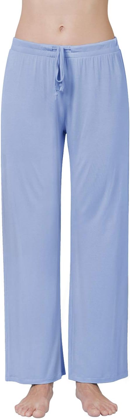 Air Curvey Womens Pajama Pants Wide Leg Lounge Pants Blue M