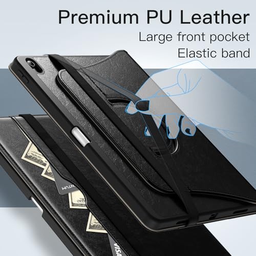 JETech Rotating Case for iPad Air 13 Inch M4/M3/M2 (2026/2025/2024) with Pencil Holder, Folio PU Leather Case 360 Degree Rotation (Black)