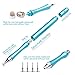 Evolva Future Technology Newly Released Elegant Dual Side Stylus Pen with Extra Long Expectancy Infinite Renewable Spring Disc Tip and Micro-knit Hybrid Fiber Tip (2 pack - Black + Blue)