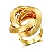 Mytys Stainless Steel Cocktail Rings Interlocked Ring for Women Girl Men Boy Matte Brushed Comfort Fit