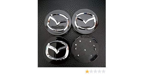 666 Cubierta para llanta con Logotipo de Mazda 4 x 56 mm, Color Negro