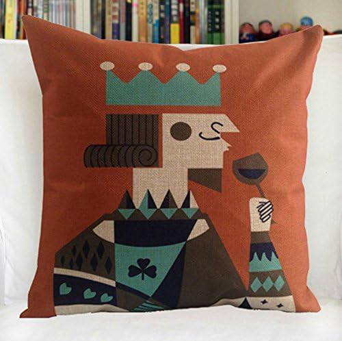 Supers Life Lucky Cat Pattern Cotton Linen Decorative 18" * 18" Throw Pillow Cover Cloth Art Toy Pillow Case (2)