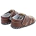 Baby Boys Girls Genuine Leather Soft Bottom Sandals First Walkers Shoes (12.5cm(12-18months), Brown)