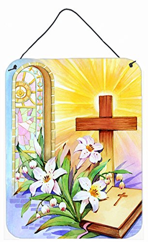 Caroline's Treasures Easter Cross & Bible in Stain Glass
