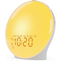 Wake Up Light Sunrise Alarm Clock for Kids, Heavy Sleepers, Bedroom, with Sunrise Simulation, Fall Asleep, Dual Alarms, FM Ra