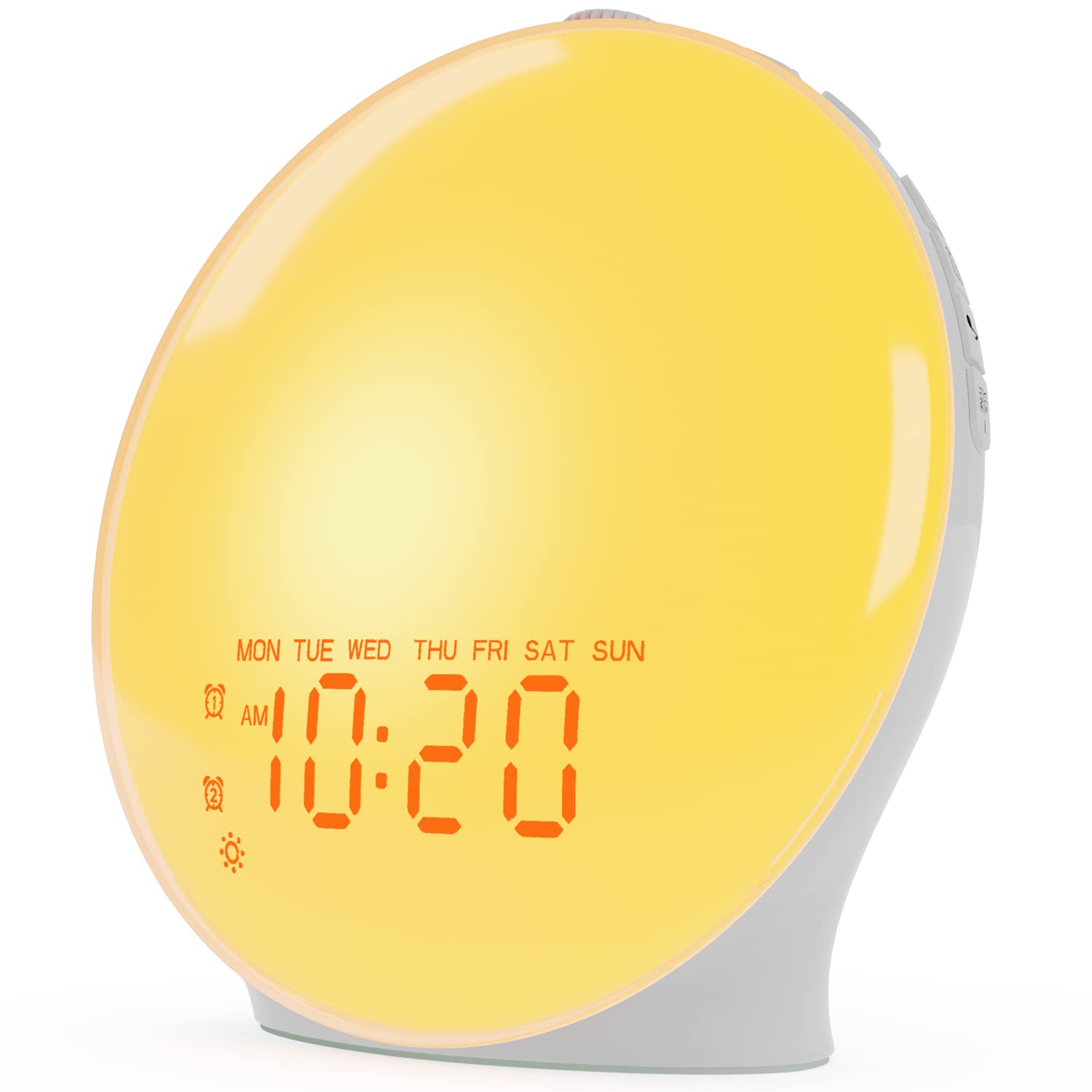 Photo 1 of Wake Up Light Sunrise Alarm Clock for Kids, Heavy Sleepers, Bedroom, with Sunrise Simulation, Sleep Aid, Dual Alarms, FM Radio, Snooze, Nightlight, Daylight, 7 Colors, 7 Natural Sounds, Ideal for Gift