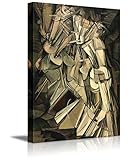 Nude Descending a Staircase No. 2 by Marcel Duchamp - Canvas Print Wall Art Famous Painting Reproduction - 24