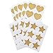 JETEHO 10Sheet 60Pcs Gold Glitter Heart Stickers and Gold Glitter Star Stickers for Kid's Arts Craft Supplies Greeting Cards Home Decoration DIY Craft Ornament