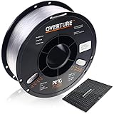 3D Filament Clear PETG Filament 1.75mm with Build Surface 200mm Ã— 200mm PETG Transparent 3D Printer Consumables, 1kg Spool (2.2lbs), Dimensional Accuracy +/- 0.05 mm, Fit Most FDM Printers, 1-Pack