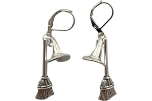 WYGUYO Witch Hat Lever Back Earrings, Tiny Broom Charm Minimalist Jewelry Women, Creative Broomstick Earrings