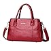Clearance Sale! ZOMUSA Fashion Women Leather Splice Handbag Shoulder Bag Crossbody Messenger Bag Tote Bag (Red)