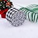 URATOT White and Black Plaid Burlap Ribbon Gingham Christmas Wrapping Ribbon Wired Plaid Ribbon for Crafts Decoration, Floral Bows Craft, 236 by 2.48 Inches