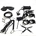 Senswalan 10 Piece Bed Restraints Kit with Adjustable Fur Leather Wrist Cosplay (Black)