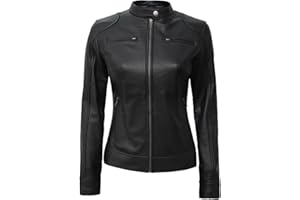 Motorcycle Jackets Womens Black Real Leather Moto Jacket - Lambskin Black Leather Jacket For Women