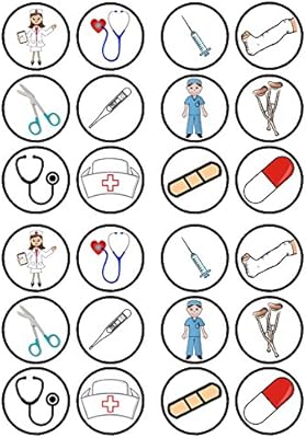 Amazon Com 24 Nurses Doctors Hospital Precut Edible Cupcake