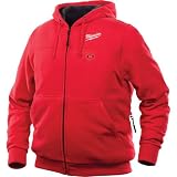 Milwaukee Hoodie M12 12V Lithium-Ion Heated Jacket Front and Back Heat Zones - Battery Not Included - All Sizes and Colors (2X-Large, Red)