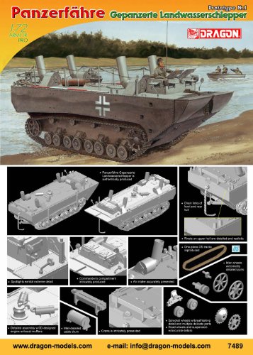 Dragon Models Panzerfhre Gepanzerte Landwasserschlepper Prototype Nr.I Model Building Kit, Scale 1/72