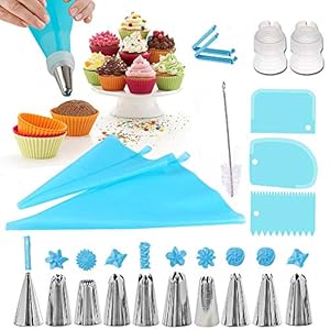 Taartspuitmonden, bakservies, 20 stuks, professionele roestvrij staal, doe-het-zelf suikerglazuurgereedschap met…
