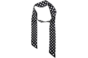 Extra Long Polka Dot Scarf for Neck Head Hair Scarf Ribbons Waist Belt Silky Satin Skinny Neck Scarves 55 Inches