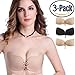NUOYI Women's Strapless Self Adhesive Silicone Invisible Push-up Bras , Pack of 3(1 black and 2 beige)