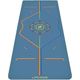 Liforme Printed Yoga Mat - Patented Alignment Design, Ultimate Grip | Eco-friendly, Non-Toxic, Sweat-Resistant, long, wide, 4.2mm thick mat for comfort, recommended for Hot Yoga, Free Yoga Bag