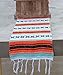 Del Mex (TM) Traditional Falsa Mexican Blanket Table Runner (Mint/Orange)