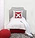 Bacati Baseball Muslin Dec Pillow, Red/Grey