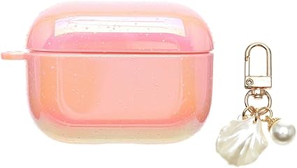 Amazon Onlyou シェルチャーム付きオーロラケース オーロラ Airpods Airpodspro エアポッズ プロ エアポッド ケース シリコン チャーム付き カバー かわいい 韓国 可愛い お洒落 イヤホンケース Airpodspro 第3世代 ピンク 家電 カメラ オンライン通販