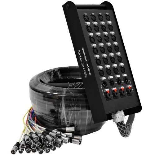 Seismic Audio – SAXQ-24x4x50 – 24 Channel 50′ XLR Snake Cable with XLR and 1/4″ Returns on the Box