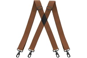 Cedrainy Men’s Suspenders Swivel Hooks X Back Susspenders with 4 Heavy Duty Braces Belt Snaps Loops
