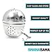 Loose Leaf Tea Ball Infuser Strainer (PREMIUM GRADE STAINLESS STEEL) Single Cup/Mug with Chain & Hook - Mesh Style Filter - Perfect for Seeping Loose Leaf Teas & Coffees