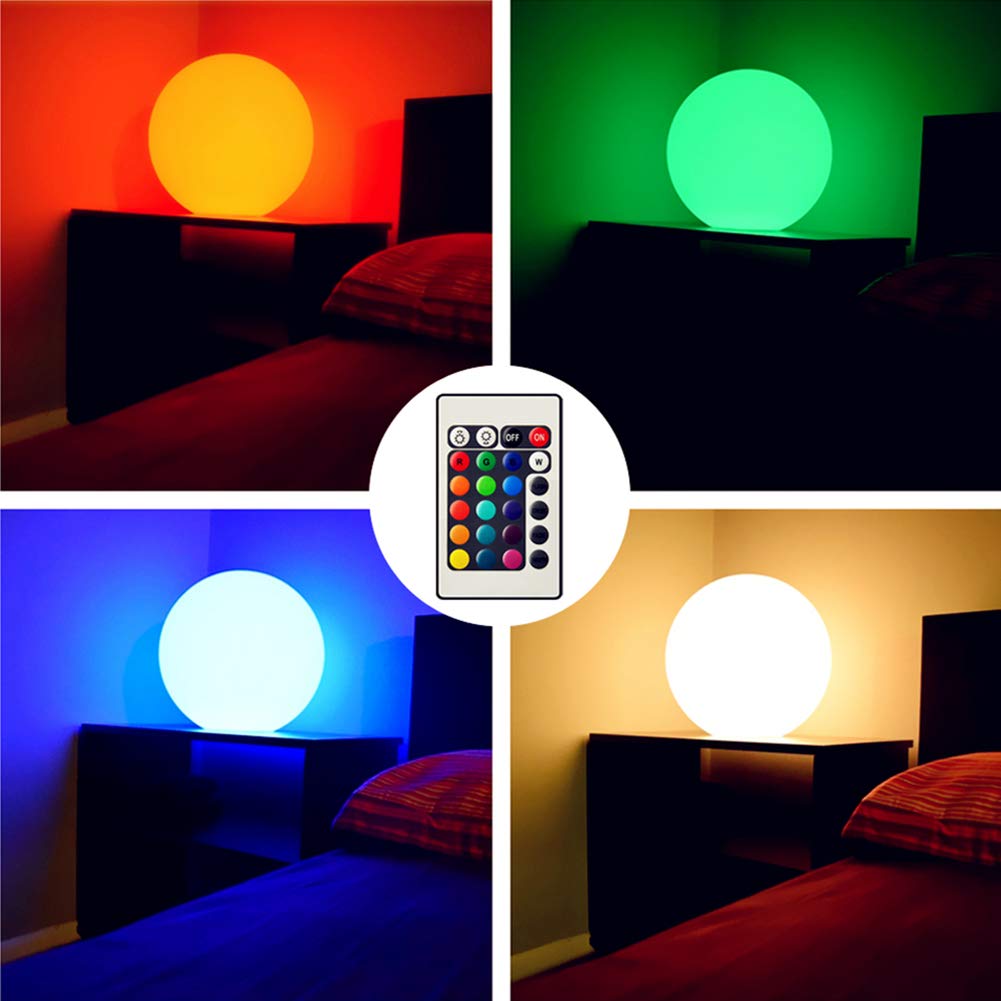Mr.Go 12inch Rechargeable ColorChanging LED Ball Light Globe Orb Lamp