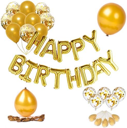luckypopy Happy Birthday Balloons Confetti Balloons Kit Birthday Party Decorations and Supplies