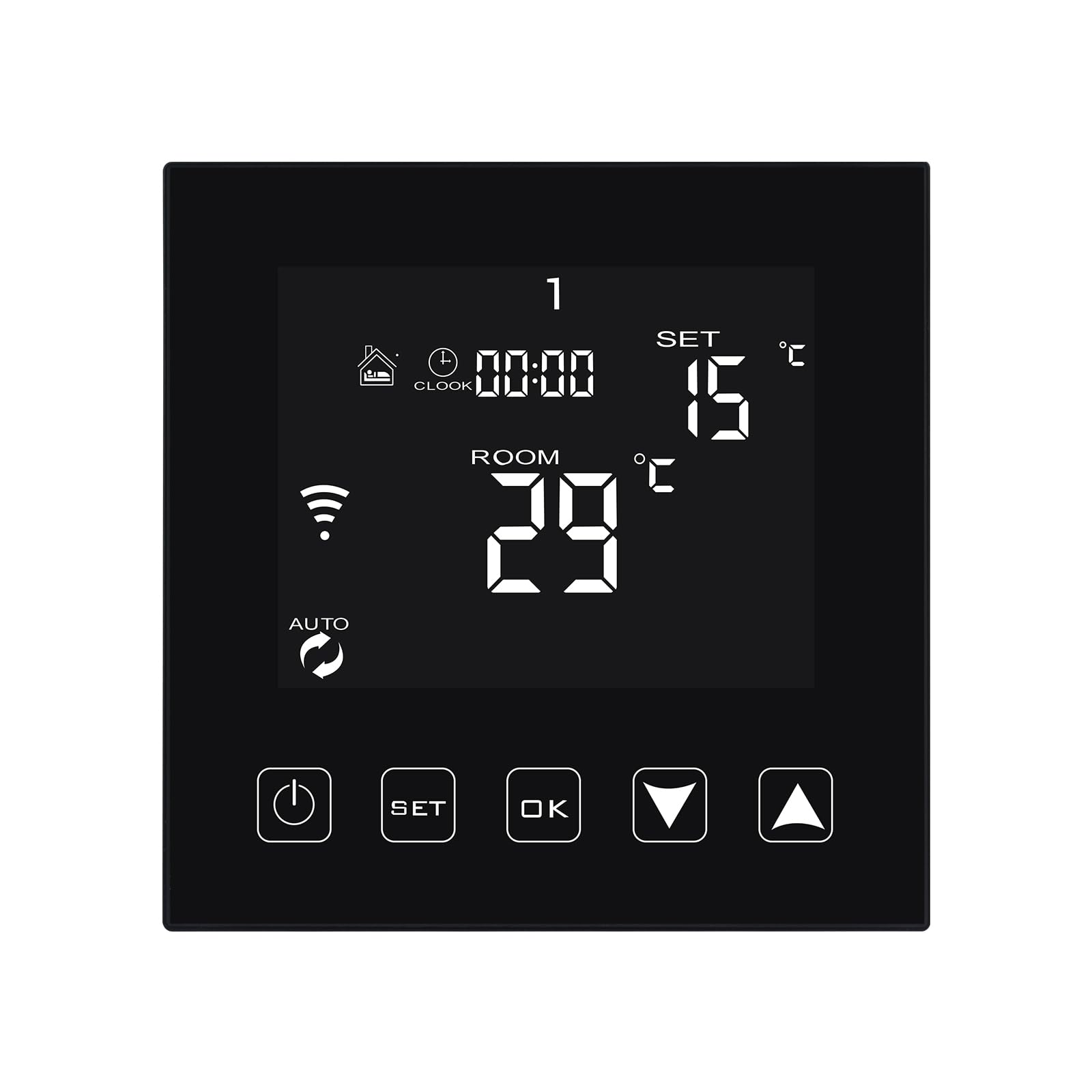 KETOTEK Smart Thermostat WiFi Black for Boiler 3A 220V with Dry Contact, Programmable Boiler Thermostat Controller Compatible with Alexa, Tuya/Smart Life App Control