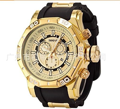 SHHORS MENS GOLD& BLACK BULLET BAND HIP HOP JOE RODEO JOJO BLING Luxury Watch 10