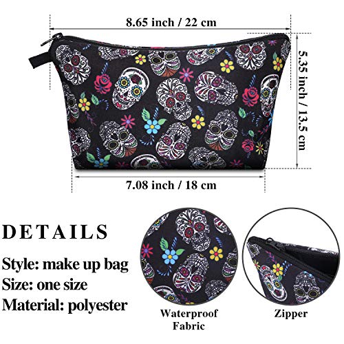 4 Pieces Cosmetic Bag Sugar Skull Makeup Bags Travel Makeup Pouch Skull Flowers Toiletry Bag for Women Cosmetics Keychains and More Daily Items 2 4 Pieces Cosmetic Bag Sugar Skull Makeup Bags Travel Makeup Pouch Skull Flowers Toiletry Bag for Women Cosmetics Keychains and More Daily Items