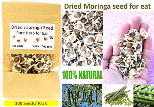 100 seeds of Organic Dried Moringa Oleifera seeds Herbal Herb Dietary supplement - Natural Pure Herb