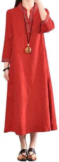 Amazon Co Jp Ellteワンピース レディース ロング 夏 黒ワンピース リネン ドレス 長袖 チュニック 体型カバー エレガント リネンワンピ ２０代 ３０代 ４０代 服 ファッション小物