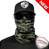 Salt Armour Face Mask Shield Protective Balaclava Bandana MicroFiber Tube Neck Warmer Green Camo Military