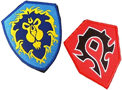 3 pcs World of Warcraft ALLIANCE EMBROIDERED Hook &amp; Loop Velcro Patch (Color combinations 6)