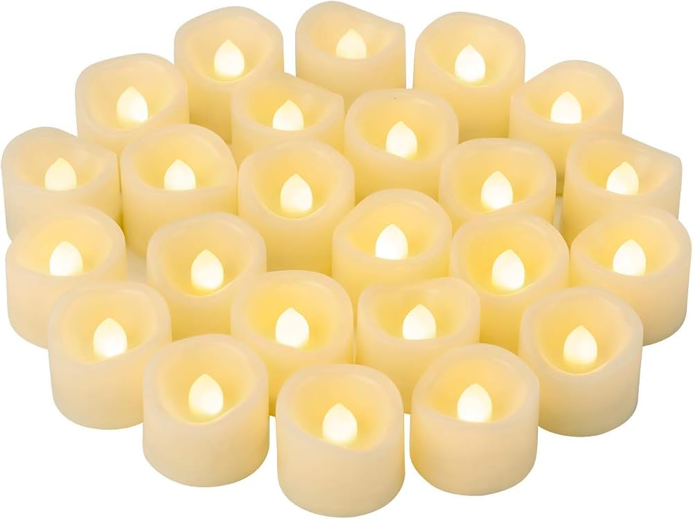 CANDLE IDEA 24x LED Flameless Flickering Tea Lights Battery Operated Warm White