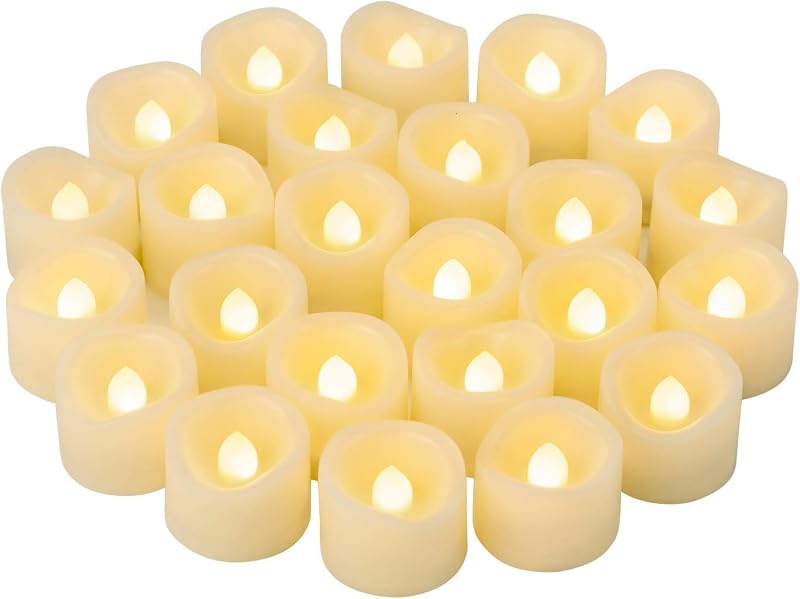 CANDLE IDEA 24x LED Flameless Flickering Tea Lights Battery Operated Warm White