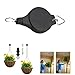 Ecoolbuy 2-Piece Plant Pulley Retractable Hanging Flower Basket Hook Hanger for Garden Baskets Pots and Birds Feeder