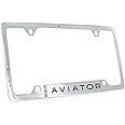 Lincoln Aviator Wordmark Logo Chrome Plated Metal License Plate Frame Holder 4 Hole