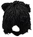 Furry Black Bear Animal Hat, Realistic Plush Costume Headwear - One Size