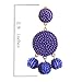 ELEARD Beaded Earrings Elegant Soriee Dangle Bead Disc Bead 3 Ball Dangle Ear Drop Bead Tassel Earrings for Women Royal Blue